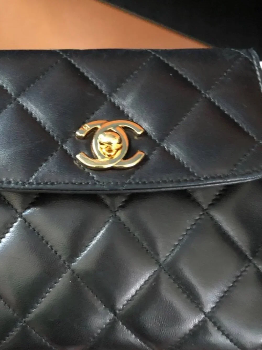 Chanel Black Purse Belt Bag with Chain runway Chanel RARE!